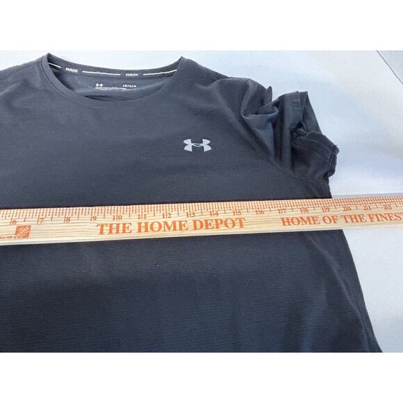 Under Armour Athletic T Shirt Women’s Large Black HeatGear Run Open Back Top - Picture 5 of 6